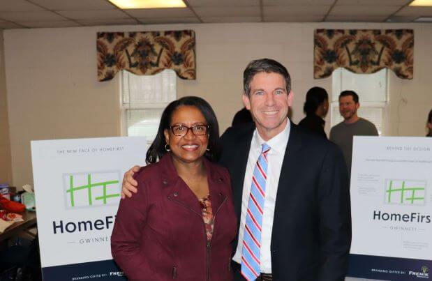 Pat McDonough and Denise Townsend at HomeFirst event